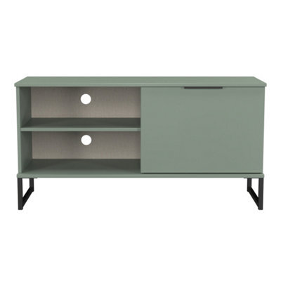 Beijing 1 Door 2 Shelf Tv Unit In Reed Green (Ready Assembled) - image 1