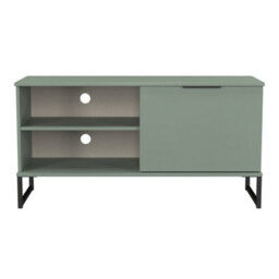 Beijing 1 Door 2 Shelf Tv Unit In Reed Green (Ready Assembled)