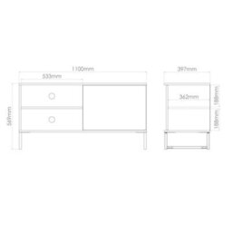 Beijing 1 Door 2 Shelf Tv Unit In Reed Green (Ready Assembled) - thumbnail 6