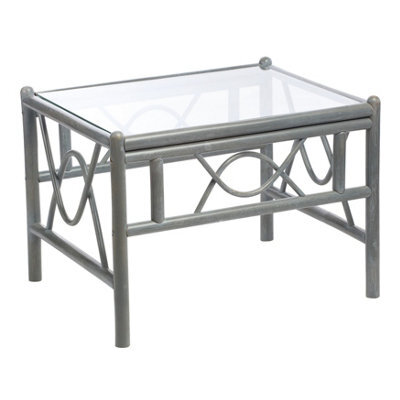 Desser Bali Grey Coffee Table With Glass Top - Natural Rattan - image 1
