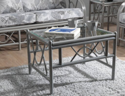 Desser Bali Grey Coffee Table With Glass Top - Natural Rattan - thumbnail 5