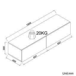 180Cm White High Gloss Wall Floating Tv Stand Unit Cabinet Storage Door - thumbnail 2