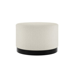 Wyld Haus Kalua Large Ivory Boucle Stool Matt Black Base - thumbnail 2