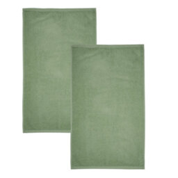 Catherine Lansfield Quick Dry Cotton 90X140Cm Bath Sheet Pair Sage Green - thumbnail 4