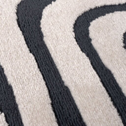 The Rugs Loft Navy And Ivory Curved Line Living Room Area Rug And Runners Soft Pile - thumbnail 5