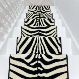 Zebra Stair Runner - Soft & Durable Carpet Runner For Stairs & Staircases, Multiple Lengths - thumbnail 9