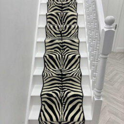 Zebra Stair Runner - Soft & Durable Carpet Runner For Stairs & Staircases, Multiple Lengths - thumbnail 6