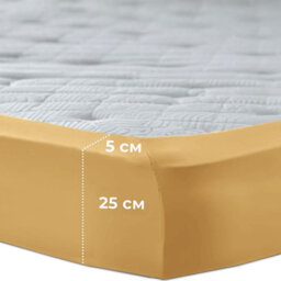 Aspire Homeware Ochre Fitted Sheet-(25Cm) Deep Hotel Quality -Breathable Fitted Bed Sheets Super King (L)200Cm X (W)180Cm - thumbnail 6