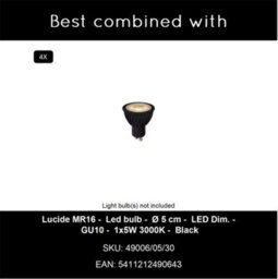 Lucide Upton Ceiling Spotlight - 4Xgu10 - Smoke Grey - thumbnail 3