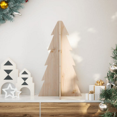 Berkfield Wooden Christmas Tree For Decoration 69.5 Cm Solid Wood Pine - image 1