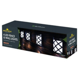 Gem Imports 4 Lattice Solar Led Fence And Wall Lights Static Garden Solar Lights - thumbnail 1