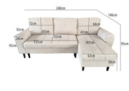 DS Living Sienna 3 Seater Left Hand Facing Storage Sofa Bed In Grey, Silver Or Beige - thumbnail 9