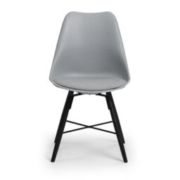Oakham Rosedale Elegant Grey Seat & Black Legs Dining Chairs - Set Of 2 - thumbnail 3