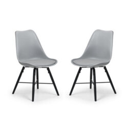 Oakham Rosedale Elegant Grey Seat & Black Legs Dining Chairs - Set Of 2 - thumbnail 1