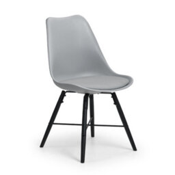 Oakham Rosedale Elegant Grey Seat & Black Legs Dining Chairs - Set Of 2 - thumbnail 2