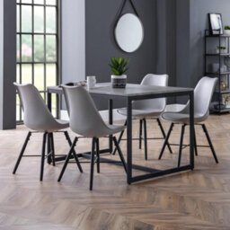 Oakham Rosedale Elegant Grey Seat & Black Legs Dining Chairs - Set Of 2 - thumbnail 6