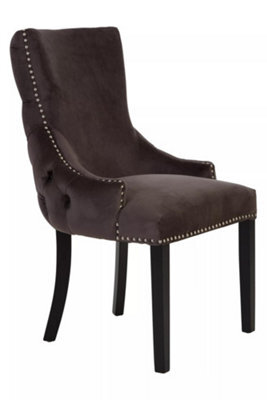 Orsina Black Velvet Dining Chair, Comfortable High Back Office Chair, Aesthetic Velvet Accent Chair For Living Room - image 1