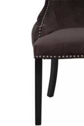 Orsina Black Velvet Dining Chair, Comfortable High Back Office Chair, Aesthetic Velvet Accent Chair For Living Room - thumbnail 5