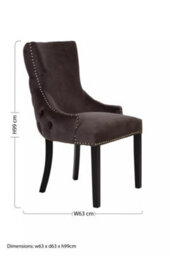 Orsina Black Velvet Dining Chair, Comfortable High Back Office Chair, Aesthetic Velvet Accent Chair For Living Room - thumbnail 8