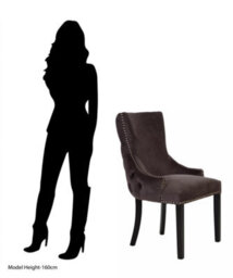 Orsina Black Velvet Dining Chair, Comfortable High Back Office Chair, Aesthetic Velvet Accent Chair For Living Room - thumbnail 9