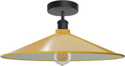 E27 Semi Flush Mount Ceiling Light Fixture Metal 40Cm Yellow Lampshade Vintage Ceiling Lighting For Living Room - thumbnail 7
