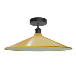 E27 Semi Flush Mount Ceiling Light Fixture Metal 40Cm Yellow Lampshade Vintage Ceiling Lighting For Living Room - thumbnail 8
