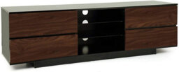 "Homeology Avitus Premium High Gloss Black With 4-Walnut Drawers And 2 Shelves Up To 65"" Led/oled/lcd Tv Cabinet" - thumbnail 3