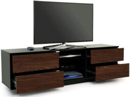 "Homeology Avitus Premium High Gloss Black With 4-Walnut Drawers And 2 Shelves Up To 65"" Led/oled/lcd Tv Cabinet" - thumbnail 6