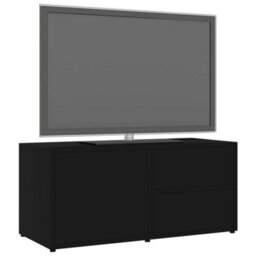 Berkfield Tv Cabinet Black 80X34X36 Cm Engineered Wood - thumbnail 4
