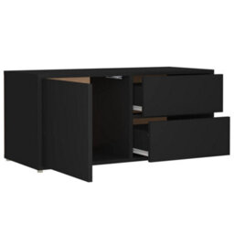 Berkfield Tv Cabinet Black 80X34X36 Cm Engineered Wood - thumbnail 6