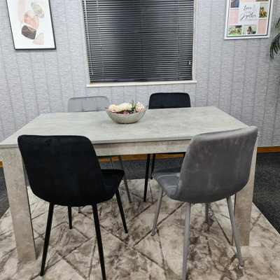 Kosy Koala Wooden Rectangle Dining Table Set With 4 Mix Velvet Chairs - Dining Room Furniture - image 1