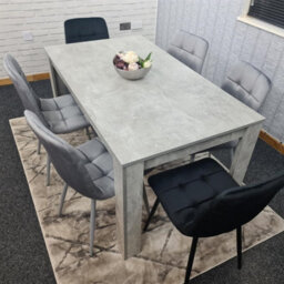 Kosy Koala Wooden Rectangle Dining Table Set With 4 Mix Velvet Chairs - Dining Room Furniture - thumbnail 9