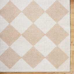 Livabliss Fossay Shaggy-Washable Beige High Pile Diamond Living Bedroom Rug 200 X 275 Cm Easy Care, Non Shedding - thumbnail 7