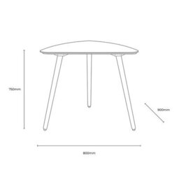 Xample Gallery Hatfield Natural Small Dining Table Seats 2 Light Brown Oak Veneer Rubberwood Compact Kitchen Dining Table - thumbnail 2