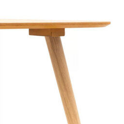 Xample Gallery Hatfield Natural Small Dining Table Seats 2 Light Brown Oak Veneer Rubberwood Compact Kitchen Dining Table - thumbnail 6