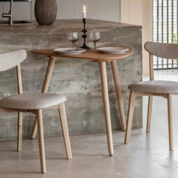 Xample Gallery Hatfield Natural Small Dining Table Seats 2 Light Brown Oak Veneer Rubberwood Compact Kitchen Dining Table
