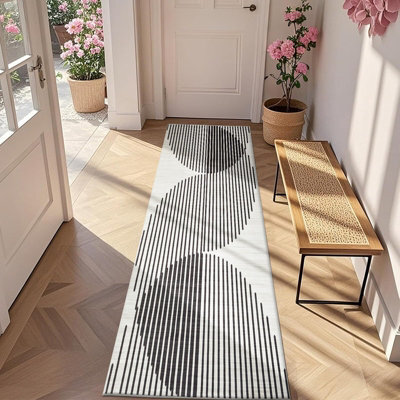 Oxford Homeware Printed Rug, Non-Slip Pet Friendly, Living Room Rugs And Hallways Runner, (Jett, 80X150Cm)