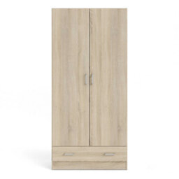 Wyld Haus Berlin Natural Slim 2-Door Wardrobe With 1 Drawer - thumbnail 3