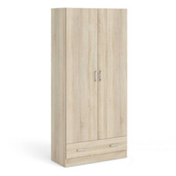 Wyld Haus Berlin Natural Slim 2-Door Wardrobe With 1 Drawer - thumbnail 2