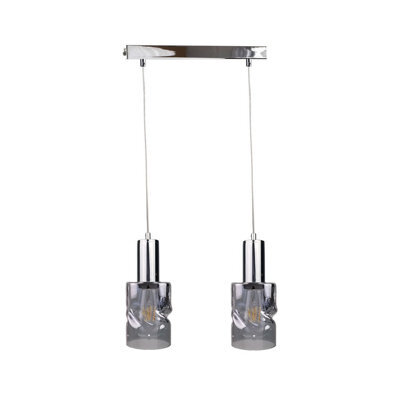 Luminosa Lighting Luminosa Cross Bar Pendant Ceiling Light Dark Silver, 50Cm, 2X E27