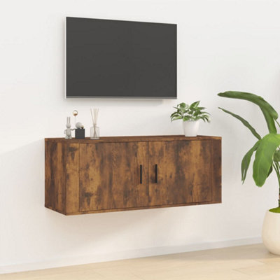 Berkfield Wall Mounted Tv Cabinet Smoked Oak 100X34.5X40 Cm - image 1