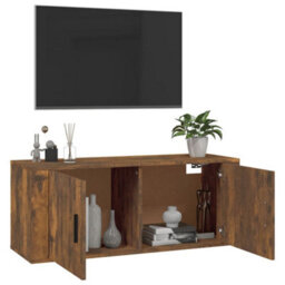 Berkfield Wall Mounted Tv Cabinet Smoked Oak 100X34.5X40 Cm - thumbnail 5