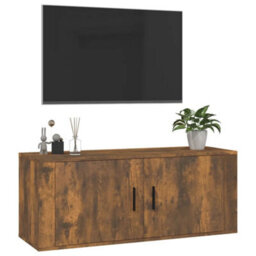 Berkfield Wall Mounted Tv Cabinet Smoked Oak 100X34.5X40 Cm - thumbnail 4