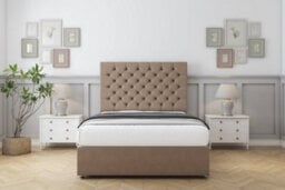 "Comfort Winslow Mink Plush Divan Bed Set 4 Drawers - 26"" Strutted 6' Super King" - thumbnail 1