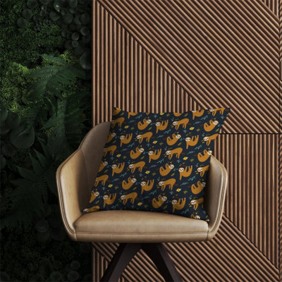 Warren Reed Designer Cute Sloths Outdoor Cushion 60Cm X 60Cm