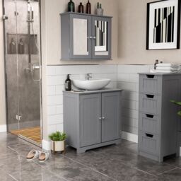 Lassic Hayle Matt Grey Freestanding Double Bathroom Sink Cabinet (H) 600mm (W) 600mm (D) 30Cm - thumbnail 3