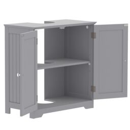 Lassic Hayle Matt Grey Freestanding Double Bathroom Sink Cabinet (H) 600mm (W) 600mm (D) 30Cm - thumbnail 2