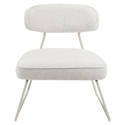 Wyld And Coco Luxenest Off-White Armless Armchair Set Of 2 With Iron Legs - Compact Modern Living Room Seating - image 1