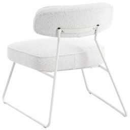 Wyld And Coco Luxenest Off-White Armless Armchair Set Of 2 With Iron Legs - Compact Modern Living Room Seating - thumbnail 8