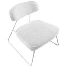 Wyld And Coco Luxenest Off-White Armless Armchair Set Of 2 With Iron Legs - Compact Modern Living Room Seating - thumbnail 7